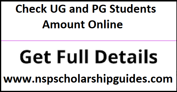 Check UG and PG Students Amount Online