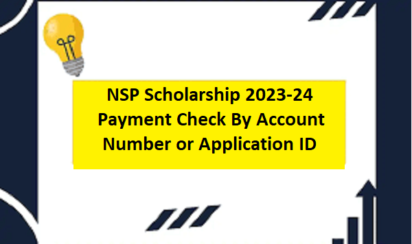 NSP Scholarship 2023-24 Payment Check By Account Number or Application ID 